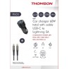 Pack chargeur + câble - THOMSON - Chargeur de voiture 60 W - Câble C