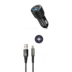 Pack chargeur + câble - THOMSON - Chargeur de voiture 60 W - Câble U