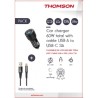 Pack chargeur + câble - THOMSON - Chargeur de voiture 60 W - Câble U