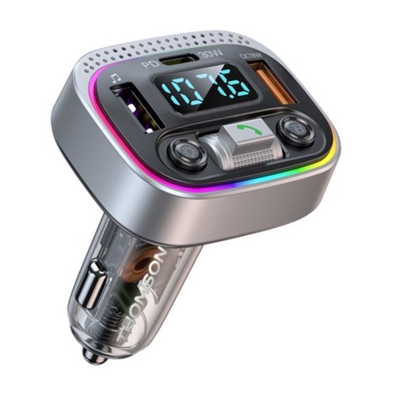 Transmetteur FM bt 5.4 - THOMSON - 12/24 V - 1A + QC3.0 + PD30 W - Led