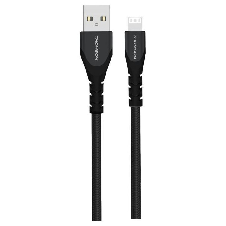 Câble - THOMSON - Charge & données - USB-A vers lightning - Certifie MFI - 3A - 1.5 m Câble - THOMSON - Charge & données - USB-A vers lightning - Certifie MFI - 3A - 1.5 m