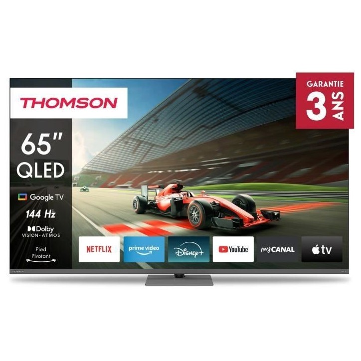 Thomson 65QG7C04 - TV QLED 65 (164 cm) - 4K UHD 3840x2160 - 144 Hz - Dolby Vision/Atmos - Google TV - 2xHDMI 2.1 + 2xHDMI 2.0