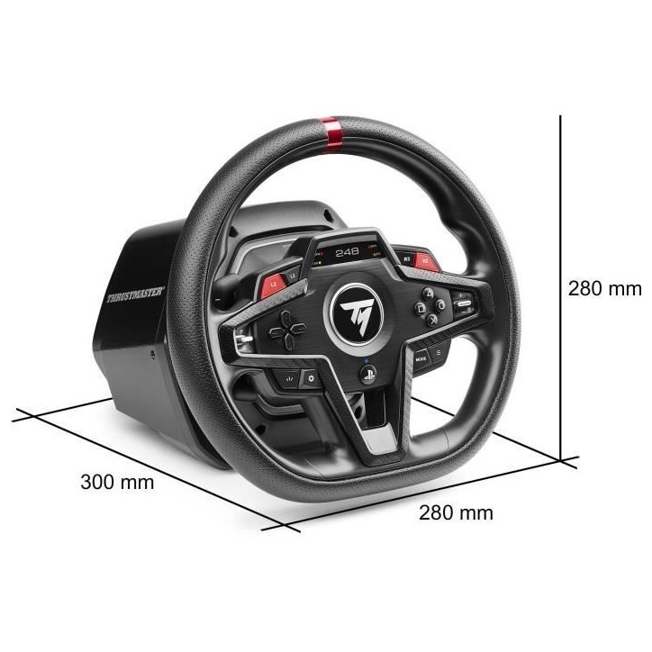 Volant PC - THRUSTMASTER - T248R - Ergonomique et polyvalent - 280 mm - Noir