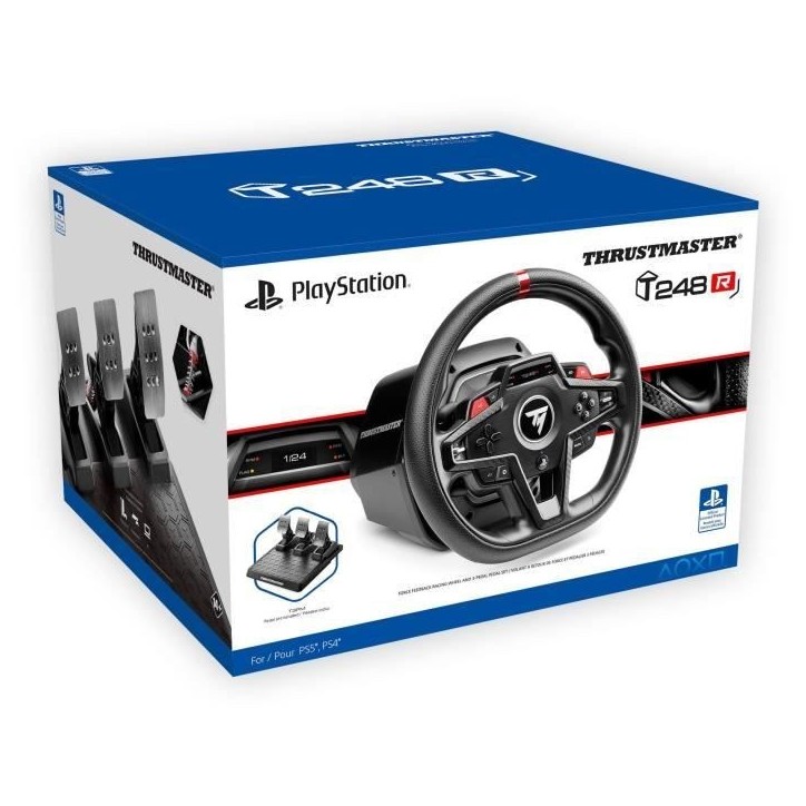 Volant PC - THRUSTMASTER - T248R - Ergonomique et polyvalent - 280 mm - Noir