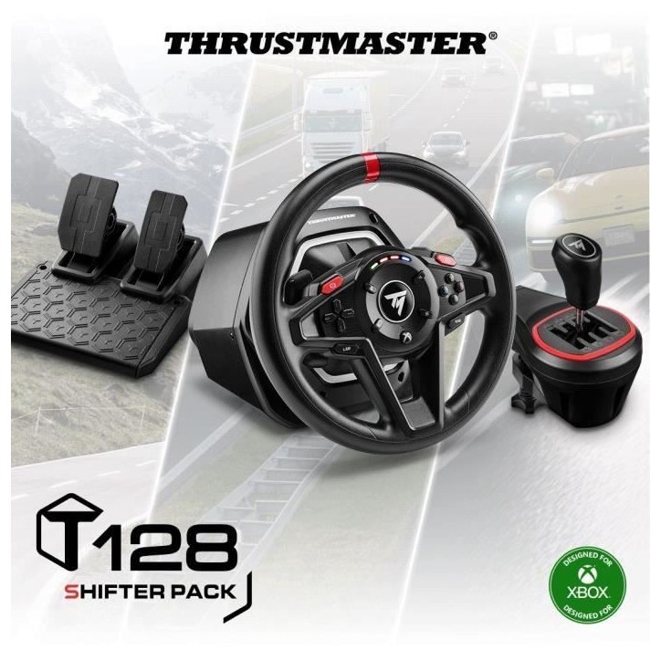 Volant gaming - THRUSTMASTER - T128 X SHIFTER PACK - Pour Xbox Series XS Xbox One et PC - Noir et Rouge Volant gaming - THRUSTMASTER - T128 X SHIFTER PACK - Pour Xbox Series XS Xbox One et PC - Noir et Rouge