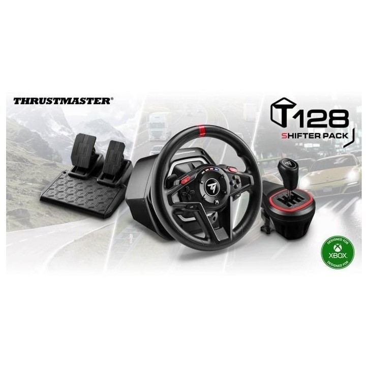 Volant gaming - THRUSTMASTER - T128 X SHIFTER PACK - Pour Xbox Series XS Xbox One et PC - Noir et Rouge Volant gaming - THRUSTMASTER - T128 X SHIFTER PACK - Pour Xbox Series XS Xbox One et PC - Noir et Rouge