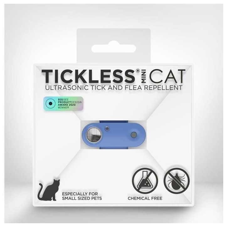 Répulsif ultrason chat - TICKLESS MINI CAT - Protection tiques et puces - Greek Blue