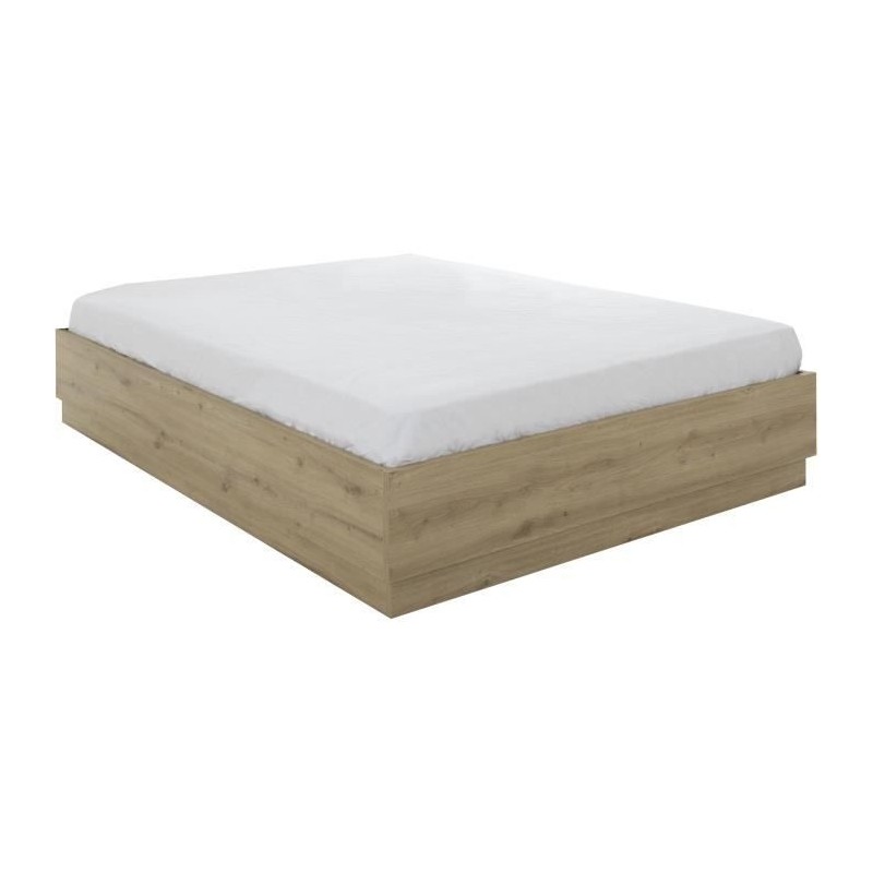 Lit coffre - TIDY - 160 x 200 cm - Chene / Ecru - Sommier inclus - GAM Lit coffre - TIDY - 160 x 200 cm - Chene / Ecru - Sommier inclus - GAM
