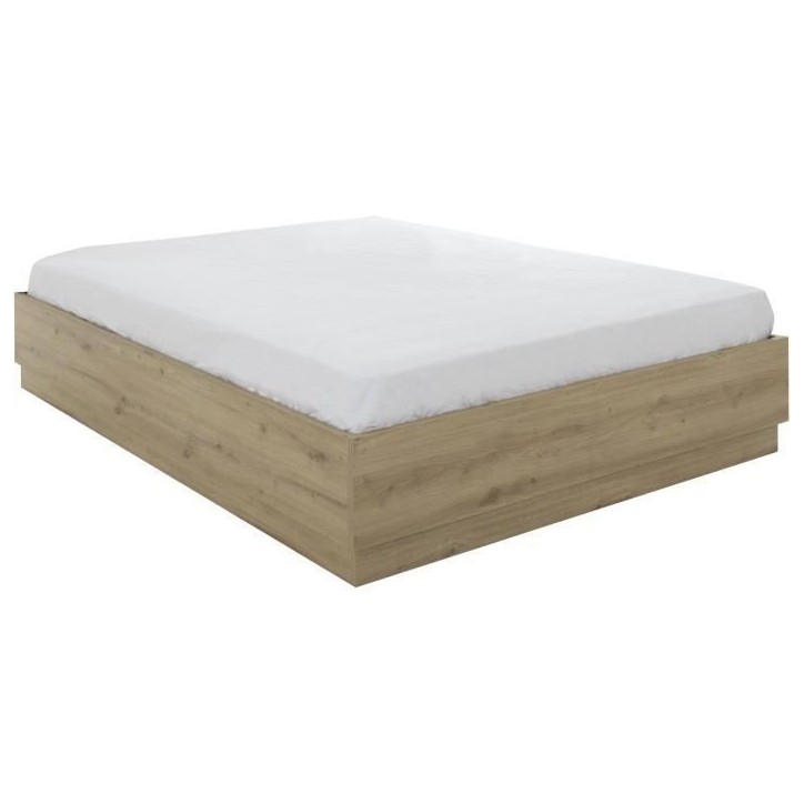 Lit coffre - TIDY - 160 x 200 cm - Chene / Ecru - Sommier inclus - GAMI Lit coffre - TIDY - 160 x 200 cm - Chene / Ecru - Sommier inclus - GAMI