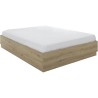 Lit coffre - TIDY - 160 x 200 cm - Chene / Ecru - Sommier inclus - GAM