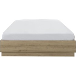 Lit coffre - TIDY - 160 x 200 cm - Chene / Ecru - Sommier inclus - GAM