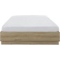 Lit coffre - TIDY - 160 x 200 cm - Chene / Ecru - Sommier inclus - GAMI
