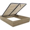 Lit coffre - TIDY - 160 x 200 cm - Chene / Ecru - Sommier inclus - GAM