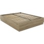 Lit coffre - TIDY - 160 x 200 cm - Chene / Ecru - Sommier inclus - GAMI