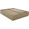 Lit coffre - TIDY - 160 x 200 cm - Chene / Ecru - Sommier inclus - GAM
