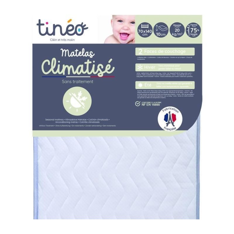 Matelas bébé climatisé compressé - 70 x 140 cm - Epaisseur 11 cm - Matelas bébé climatisé compressé - 70 x 140 cm - Epaisseur 11 cm -