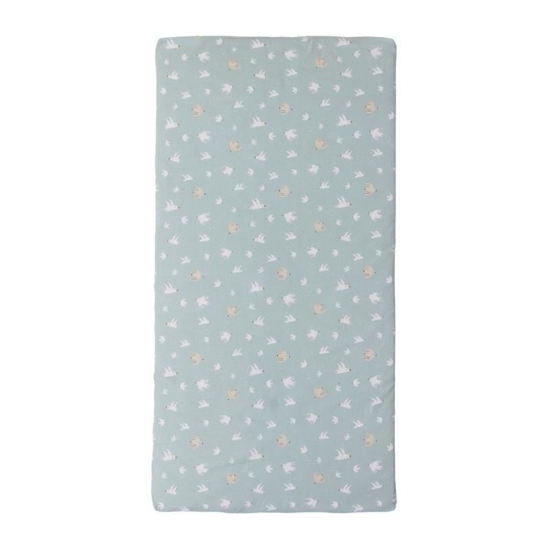 Matelas nomade Over the sea - 120 x 60 x 4 cm - Bleu - TINEO