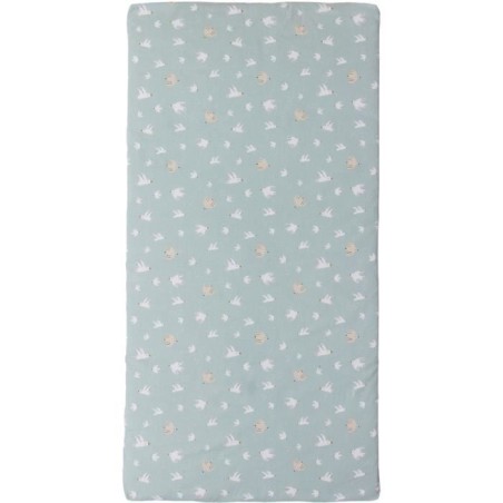 Matelas nomade Over the sea - 120 x 60 x 4 cm - Bleu - TINEO