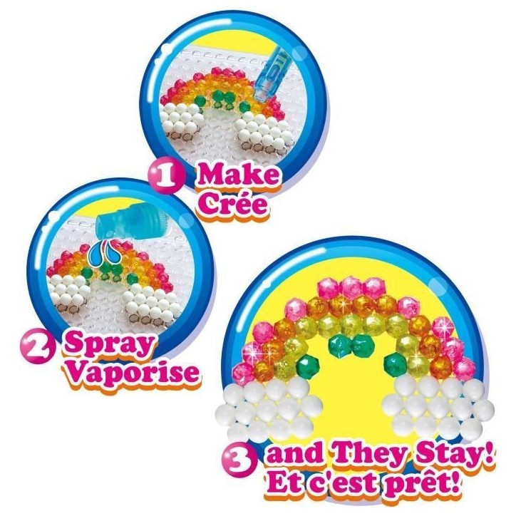 Aquabeads Méga recharge 2400 perles, perles qui collent avec de l'eau, 31502, 24 couleurs, des 4 ans
