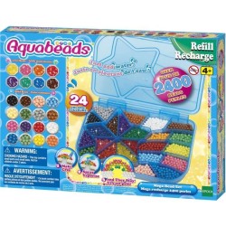Aquabeads Méga recharge 2400 perles, perles qui collent avec de l'eau