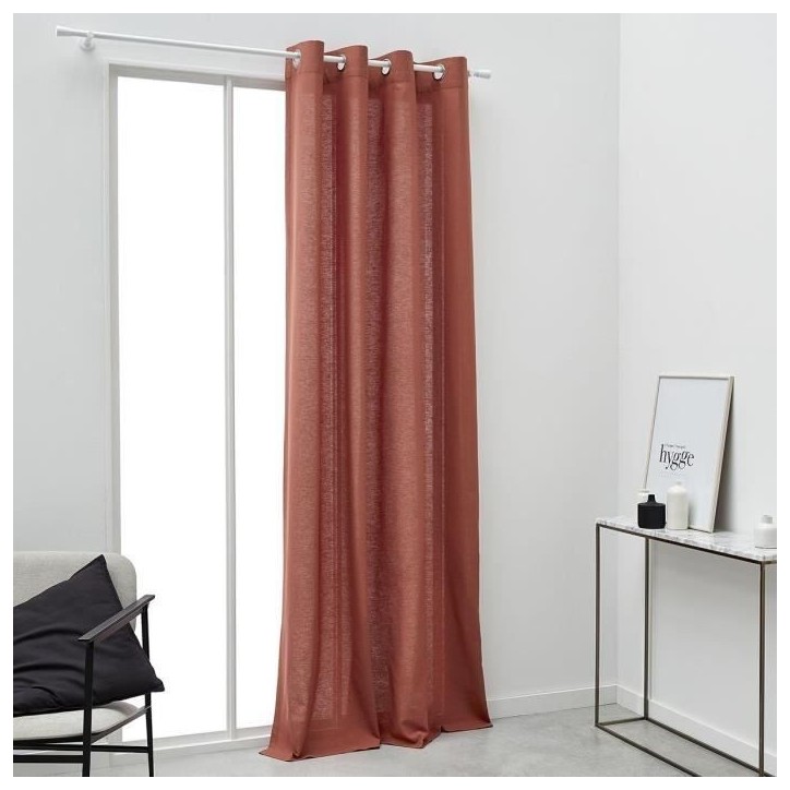 Rideau a oeillets TODAY - 140x240cm - 100% Coton - Terracotta