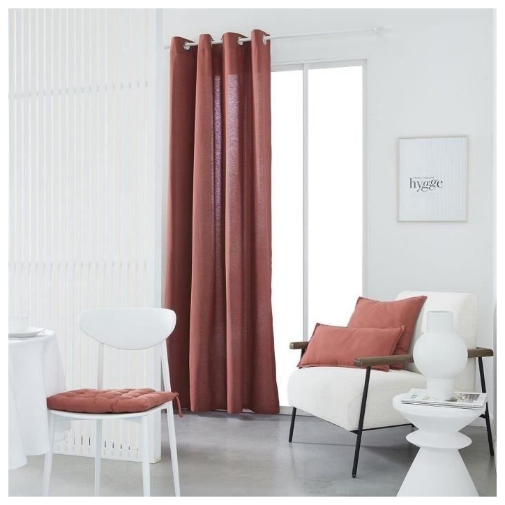 Rideau a oeillets TODAY - 140x240cm - 100% Coton - Terracotta