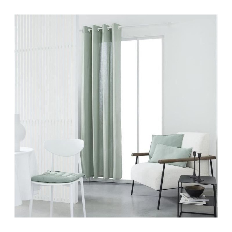Rideau a oeillets - TODAY - 140x240cm - 100% Coton - Celadon Rideau a oeillets - TODAY - 140x240cm - 100% Coton - Celadon