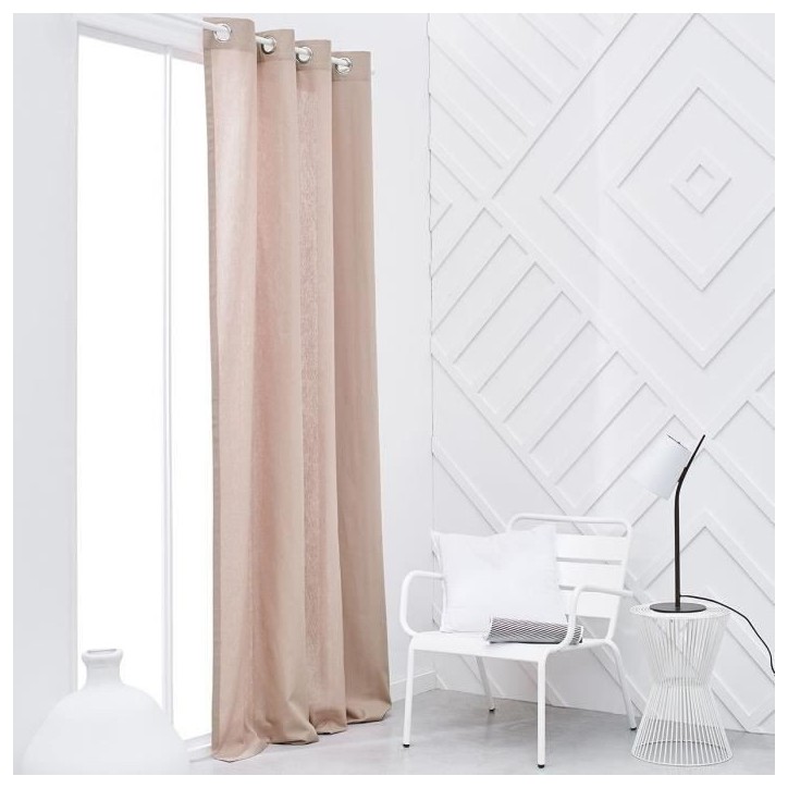 Rideau a oeillets TODAY - 140x240cm - 100% Coton - Rose Rideau a oeillets TODAY - 140x240cm - 100% Coton - Rose