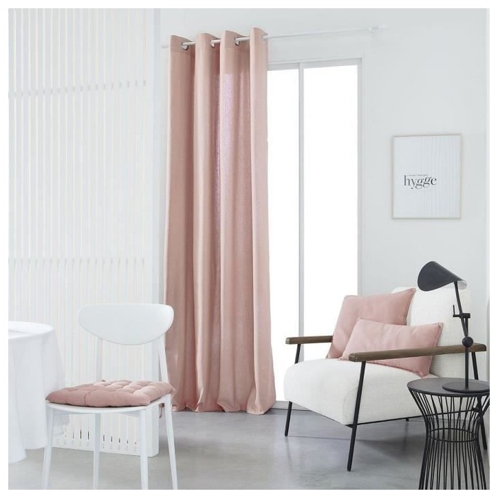 Rideau a oeillets TODAY - 140x240cm - 100% Coton - Rose Rideau a oeillets TODAY - 140x240cm - 100% Coton - Rose