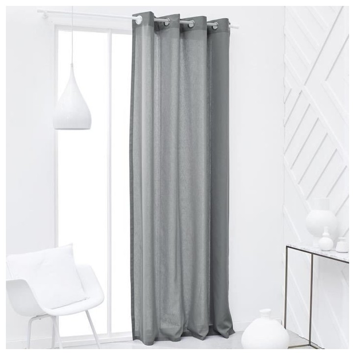 Rideau a oeillets - TODAY - 140x240cm - 100% Coton - Acier Rideau a oeillets - TODAY - 140x240cm - 100% Coton - Acier