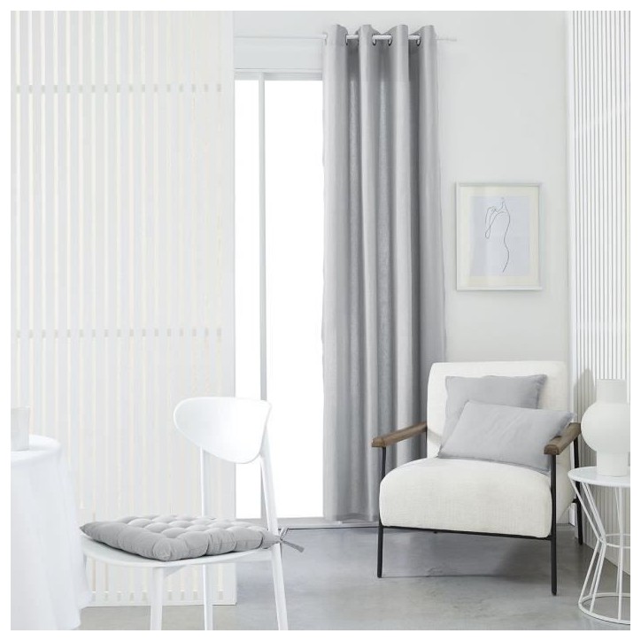 Rideau a oeillets - TODAY - 140x240cm - 100% Coton - Acier Rideau a oeillets - TODAY - 140x240cm - 100% Coton - Acier