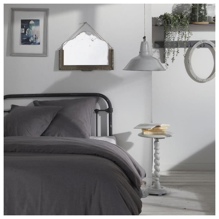 Housse de couette - TODAY - CHARME - Chambray - Gris foncé Capucine - 240 x 220 cm