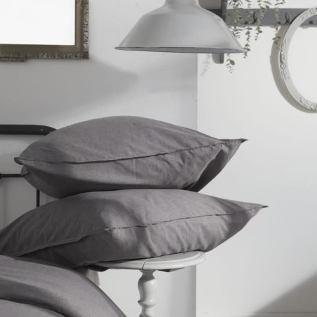 Housse de couette - TODAY - CHARME - Chambray - Gris foncé Capucine - 240 x 220 cm