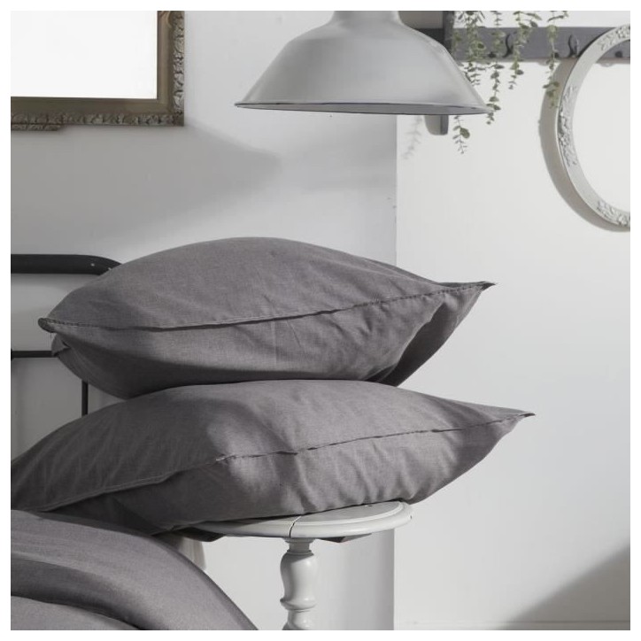 Housse de couette - TODAY - CHARME - Chambray - Gris foncé Capucine - 240 x 220 cm