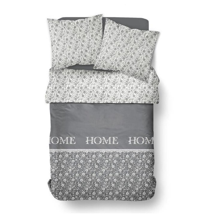 Housse de couette - TODAY - CHARME - Chambray - Gris foncé Capucine - 240 x 220 cm
