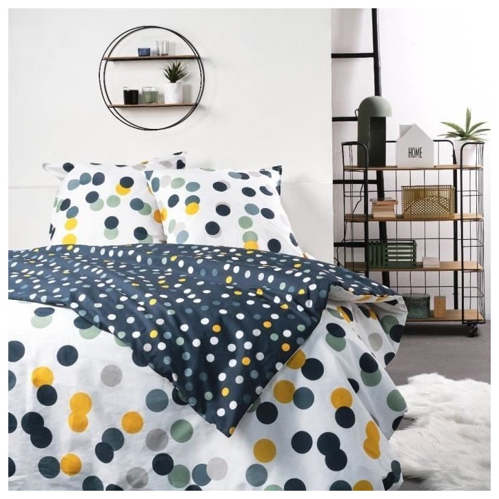 Parure de lit - TODAY - Sunshine 11.59 - 220x240 cm - 100% Coton imprimé pois