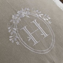 Coussin - TODAY - CHARME - Slub x Chambray x Broderie Berenice - 40 x