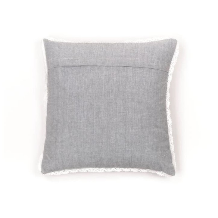 Coussin - TODAY - CHARME - Chambray x Dentelle Constance - 40 x 40 cm