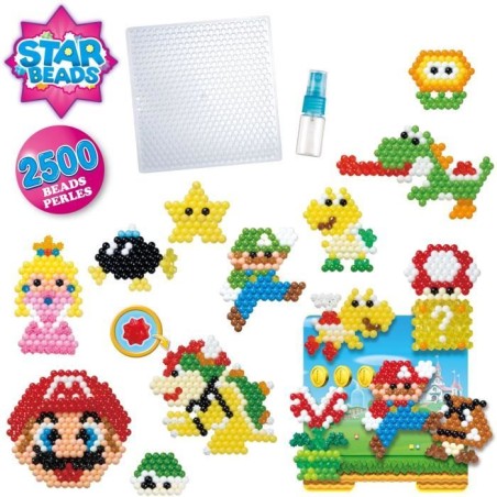 Aquabeads La box Super Mario, Jouet, perles qui collent avec de l'eau, Convient aux enfants a partir de 4 ans