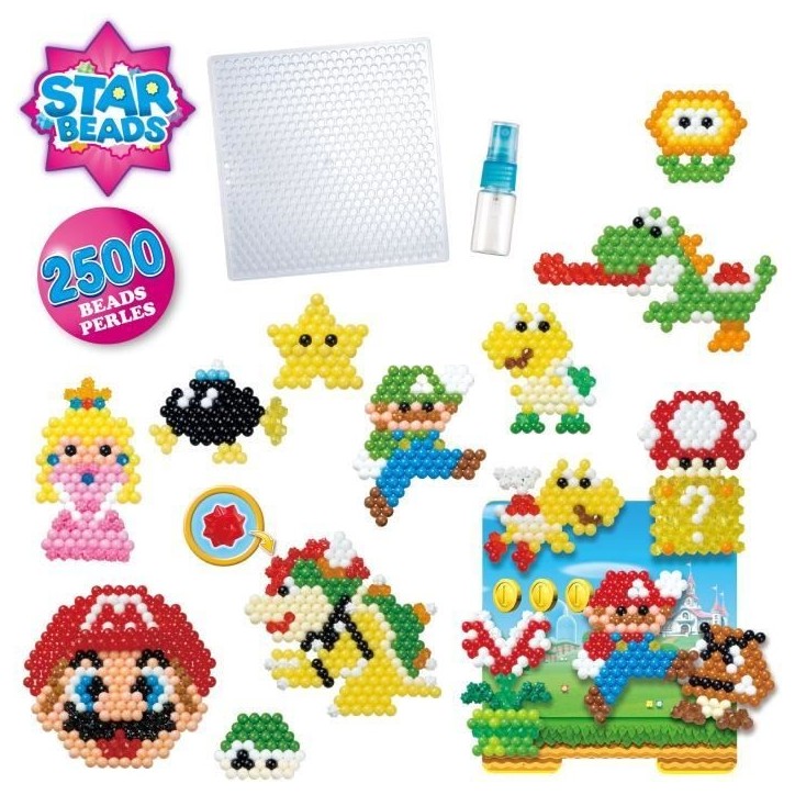 Aquabeads La box Super Mario, Jouet, perles qui collent avec de l'eau, Convient aux enfants a partir de 4 ans Aquabeads La box Super Mario, Jouet, perles qui collent avec de l'eau, Convient aux enfants a partir de 4 ans
