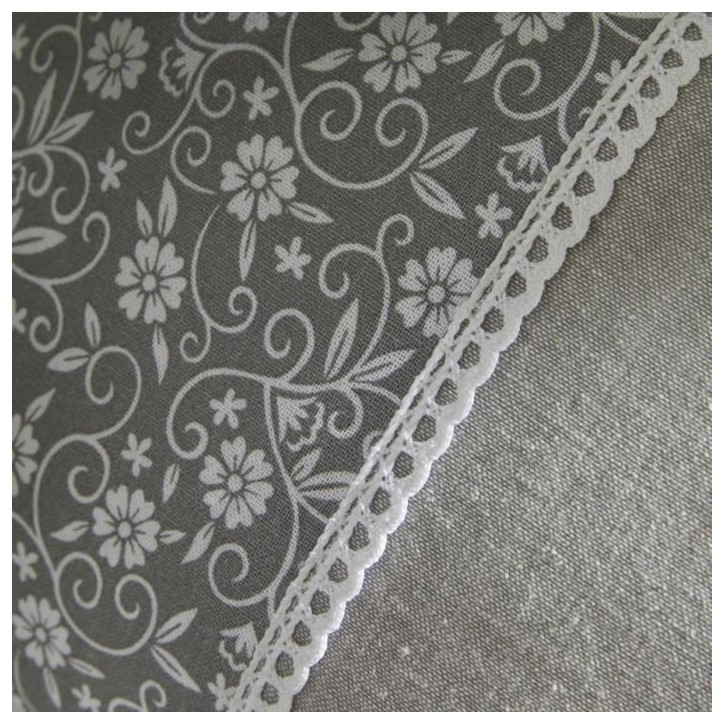 Coussin - TODAY - CHARME - Imprimé x Chambray x Broderie Capucine - 30 x 50 cm