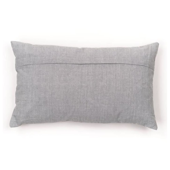 Coussin - TODAY - CHARME - Imprimé x Chambray x Broderie Capucine - 30 x 50 cm