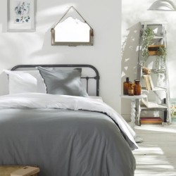 Housse de couette - TODAY - CHARME - Coton 57 fils - Gris clair x Dune