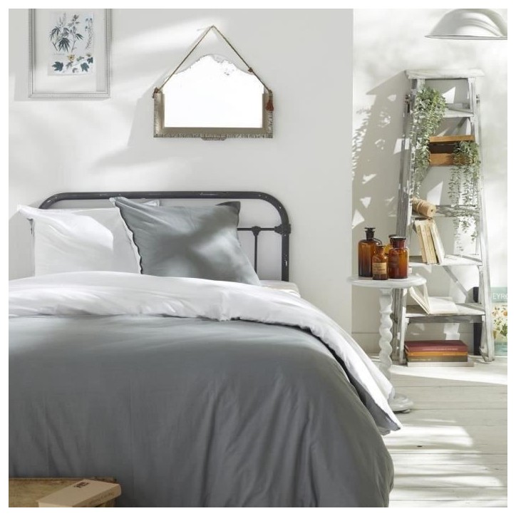 Housse de couette - TODAY - CHARME - Coton 57 fils - Gris clair x Dune Constance - 260 x 240 cm Housse de couette - TODAY - CHARME - Coton 57 fils - Gris clair x Dune Constance - 260 x 240 cm