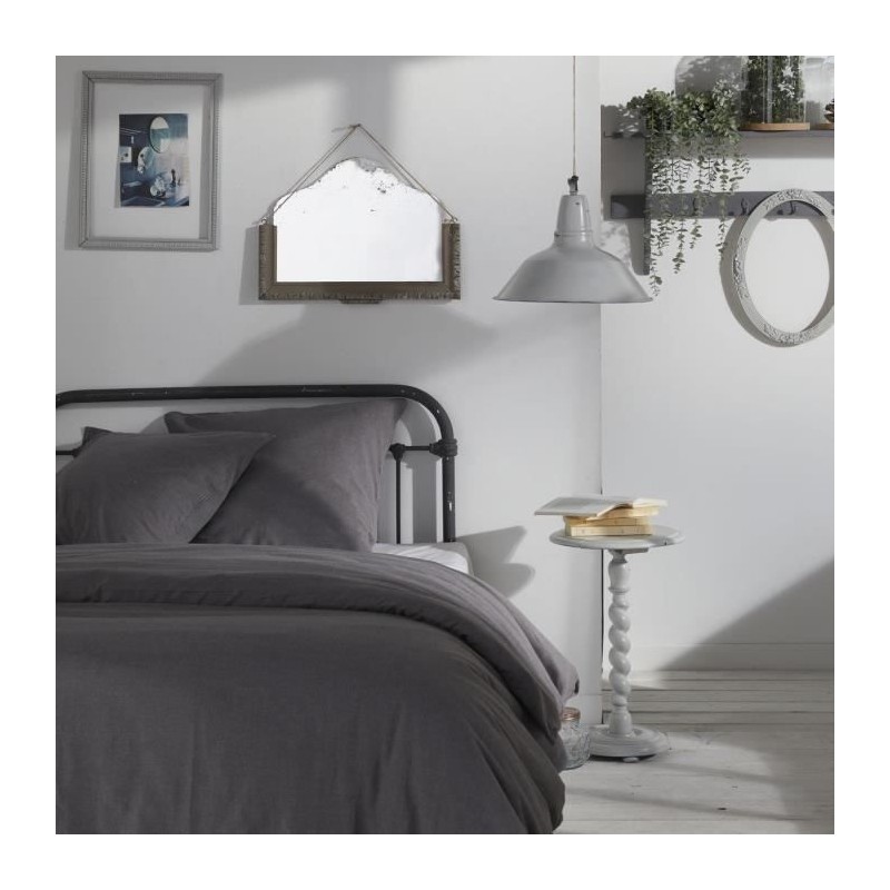 Housse de couette - TODAY - CHARME - Chambray - Gris foncé Capucine - Housse de couette - TODAY - CHARME - Chambray - Gris foncé Capucine -