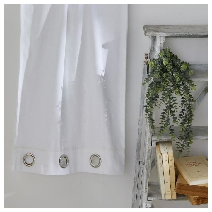 Voilage - TODAY - CHARME - oeillets slub craie - 140 x 240 cm