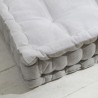 Coussin de sol - TODAY - CHARME - Slub x Chambray x Broderie Capucine