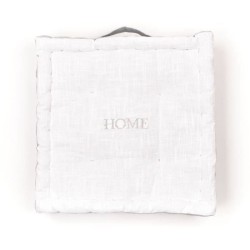 Coussin de sol - TODAY - CHARME - Slub x Chambray x Broderie Capucine