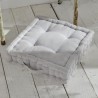 Coussin de sol - TODAY - CHARME - Slub x Chambray x Broderie Constance