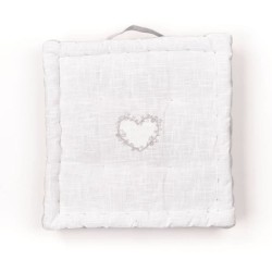 Coussin de sol - TODAY - CHARME - Slub x Chambray x Broderie Constance